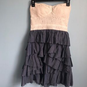 American Rag Strapless Ruffle Dress